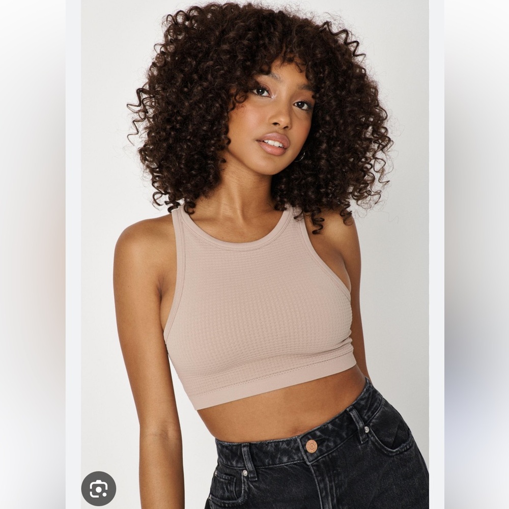 Garage l Women's Natural Sia Waffle Seamless High Neck Tank Size Small